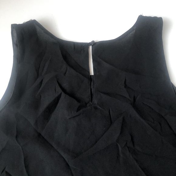 Truth By Republic Top Size XS Sleeveless Semi Sheer Tiered Black Beaded Neckline - Picture 8 of 12